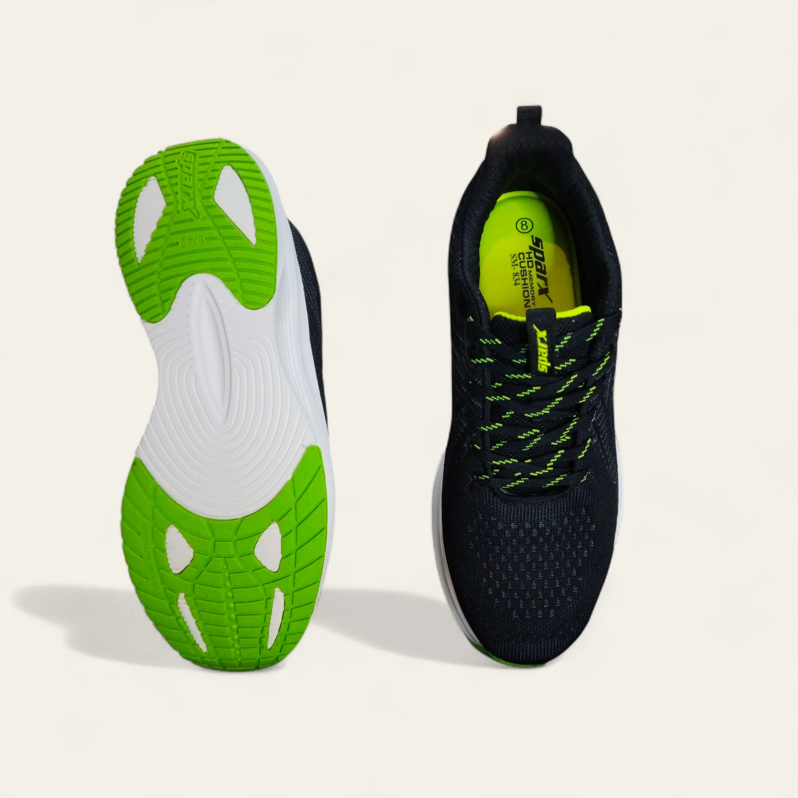 Buy Sparx SM834 Black/Green - Men's Running Shoes